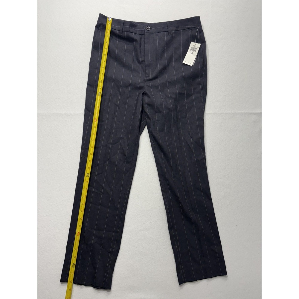 Lauren Ralph Lauren Dress Pants Womens 12 Black Pinstripe Straight Leg Twill - Picture 6 of 15